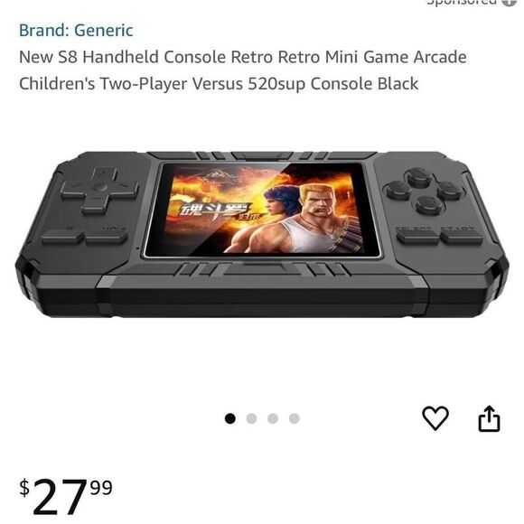 GENERIC - NWT Retro Portable Game Console/520 Classic Games/Multi-Player/TV Play - Picture 3 of 16